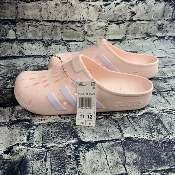 Adidas Adilette Clog 11/12 Pink White FY6045 - Picture 2 of 8